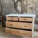 Chest of drawers raw wood & Flemish grey