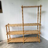 Large rattan shelf 1960