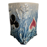 Cache-pot Art Déco cartes à jouer