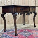 18th century English rustic console in chestnut and cherry