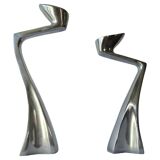 Paire de bougeoirs "Swan" par Matthew Hilton, Angleterre, années 1980