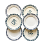 6 mismatched Iron Land dessert plates