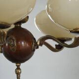 Chandelier with 5 arms by Paavo Tynell, model 1386/5 for Taito, Finland, 1930s.