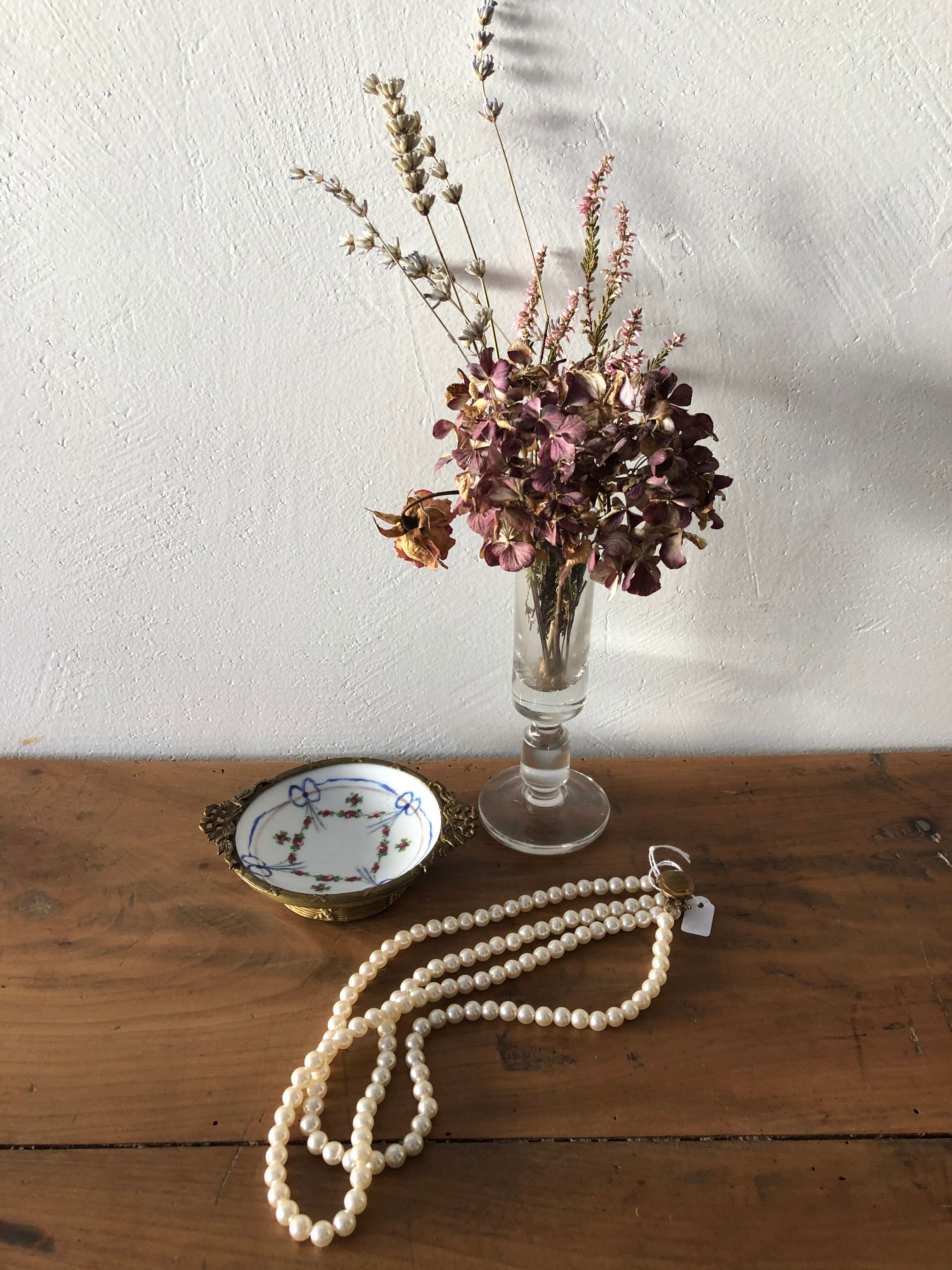 Trinket bowl in brass and porcelain from Paris