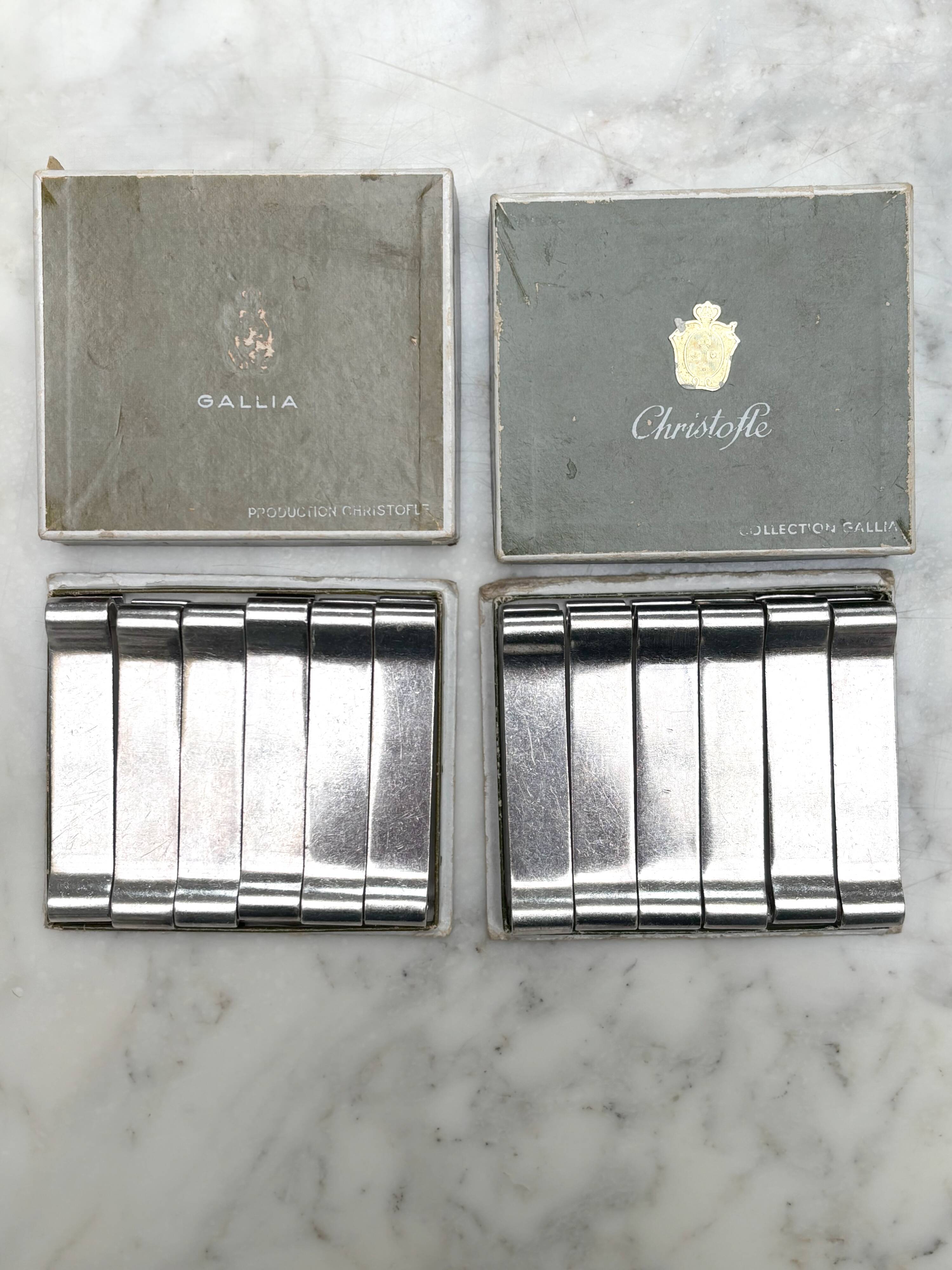 12 knife holders Gallia collection - Christofle in silver metal