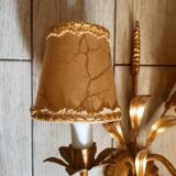 Double wall lamp in golden metal ears of wheat