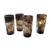 4 smoked long drink glasses – 1970s 4 smoked long drink glasses – year