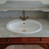 Toilet table on marble with cacker