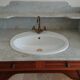 Toilet table on marble with cacker