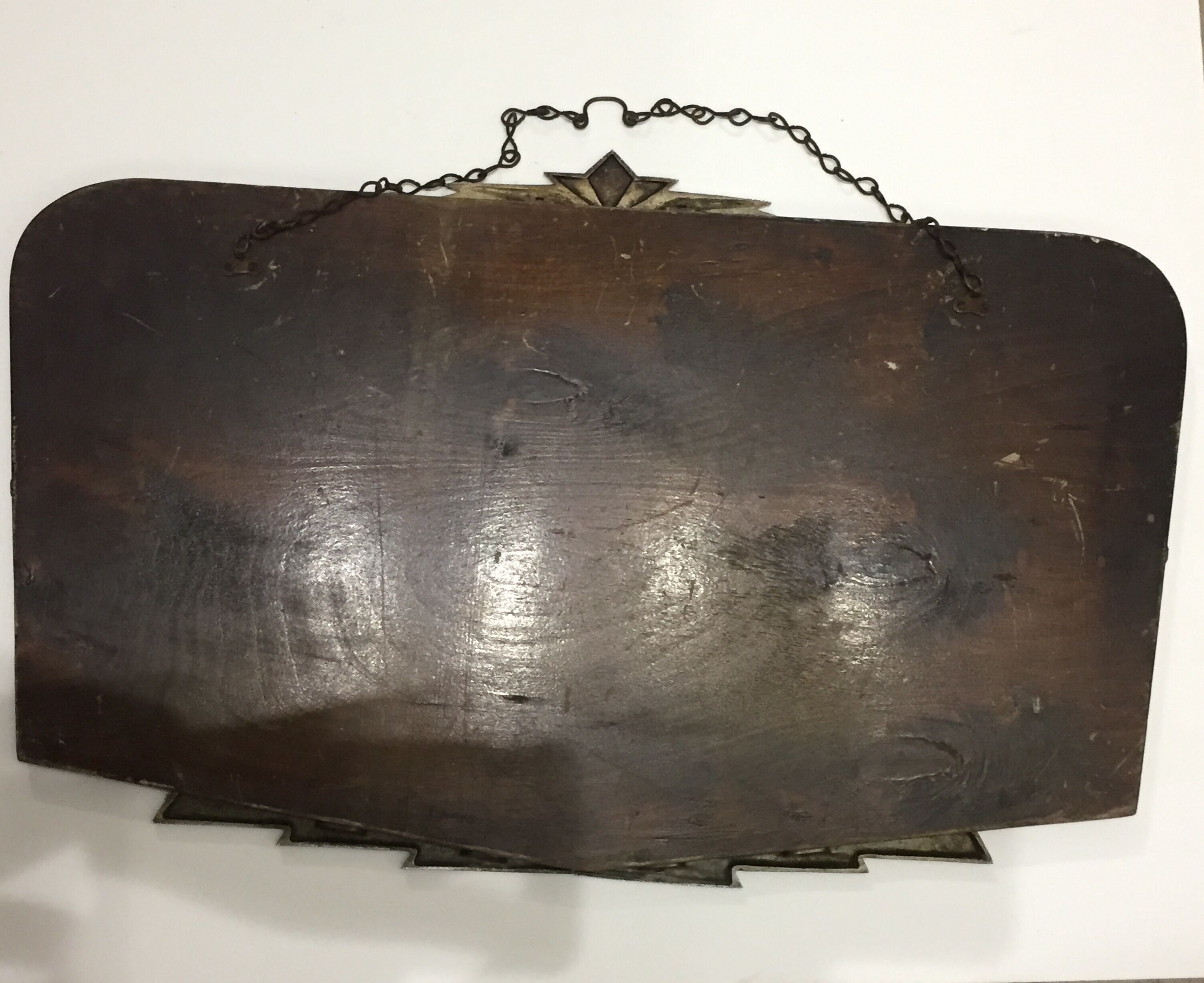 Bevelled art deco mirror - 68 x 42 cm