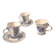 Three cups and two saucers made of Gzhel porcelain.
