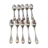 Coffret de 10 Petites Cuillères à Café CHRISTOFLE Modèle Acanthes Métal Argenté