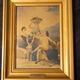 Gilded wall frame 15.5 x 19.5 cm, reproduction "the harvest" or "autumn" by goya