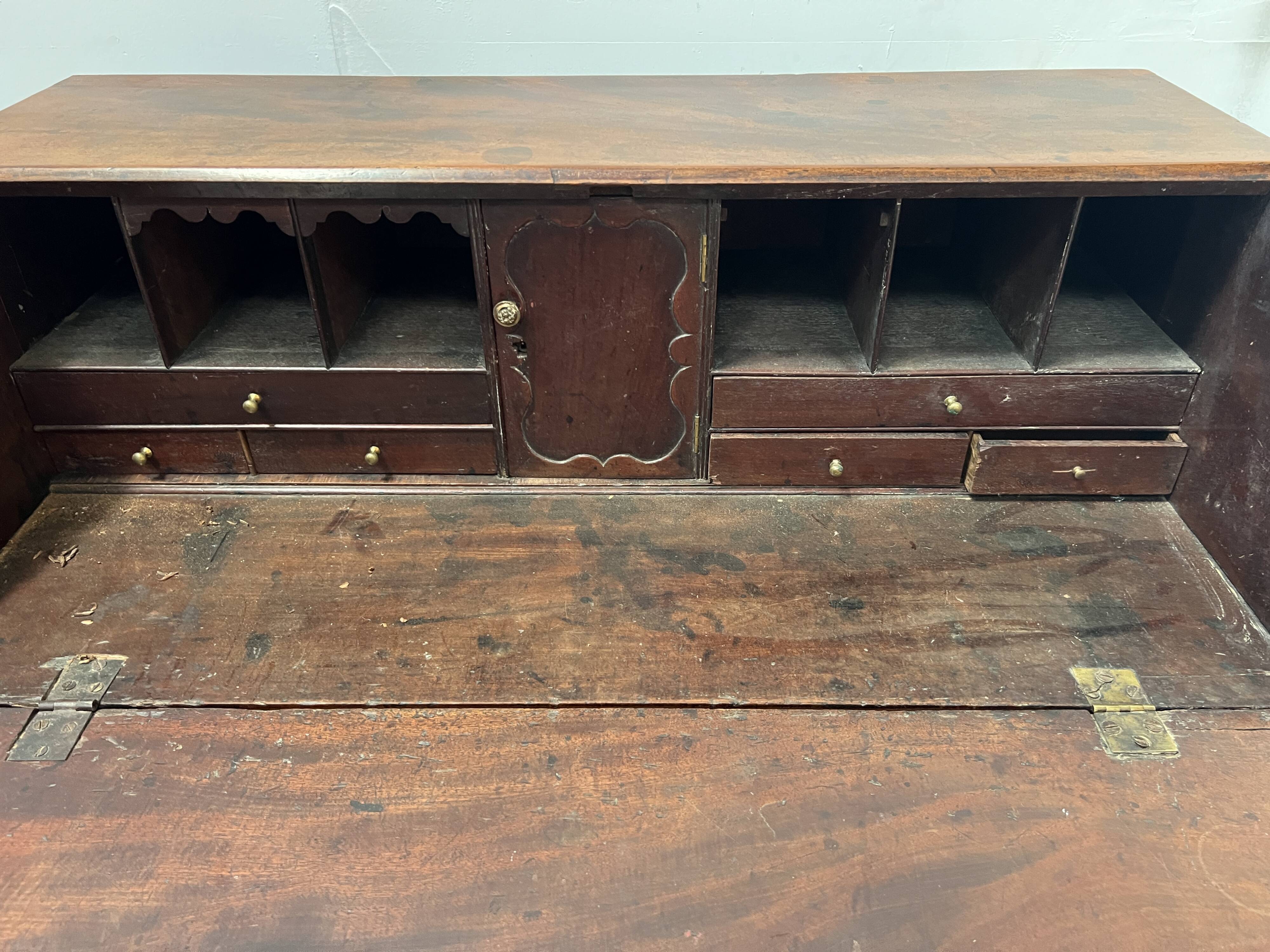 English style mahogany and veneer 19th century slope desk