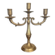 Vintage brass three-light candlestick