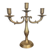 Vintage brass three-light candlestick