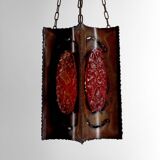 Suspension, Potiers d'Accolay, Patinated Copper and Fractal Resin, Circa 1970
