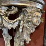 Italian Sculptural Silver Mecca Gilding Console Tables, Set of 2