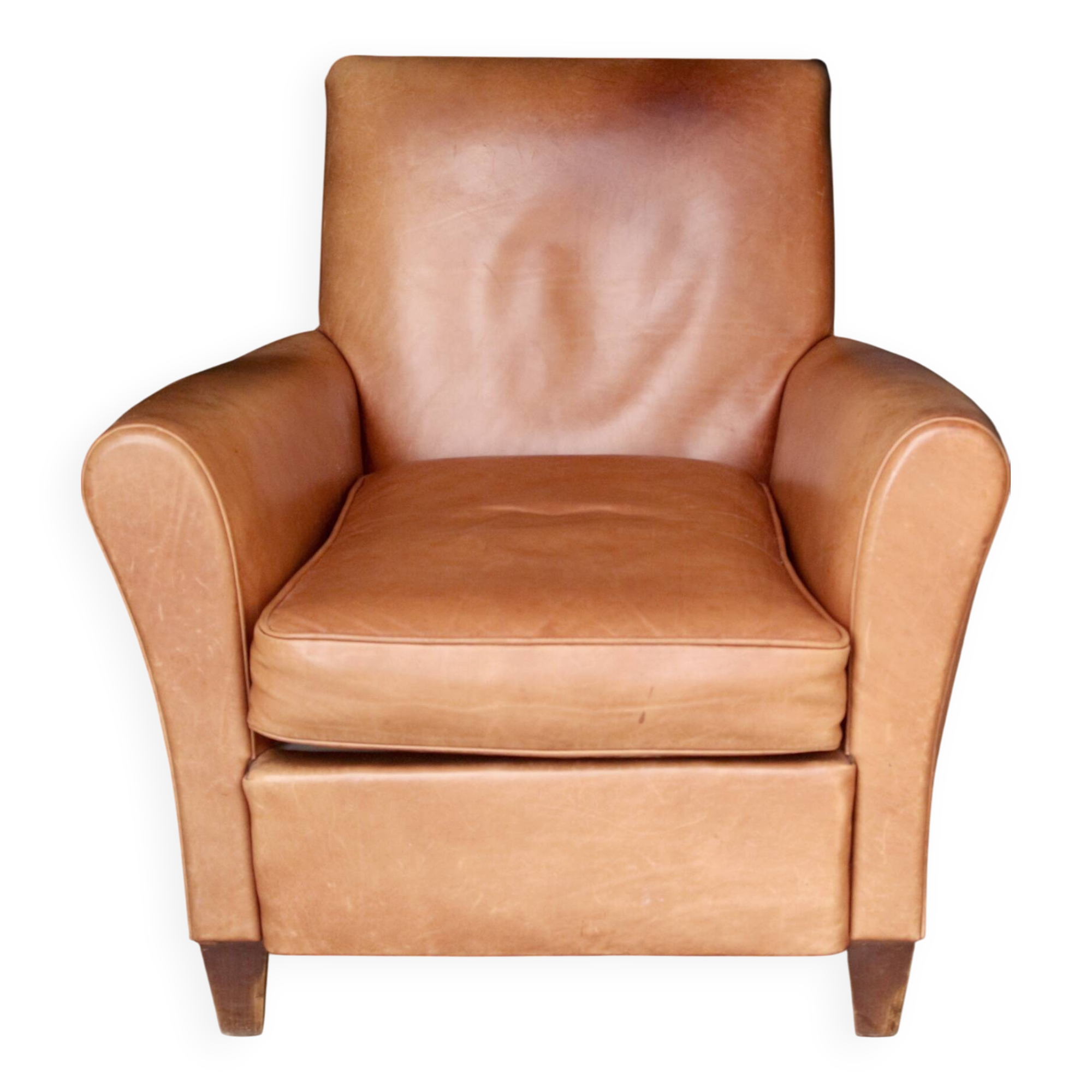 Vintage leather club armchair. very good condition.