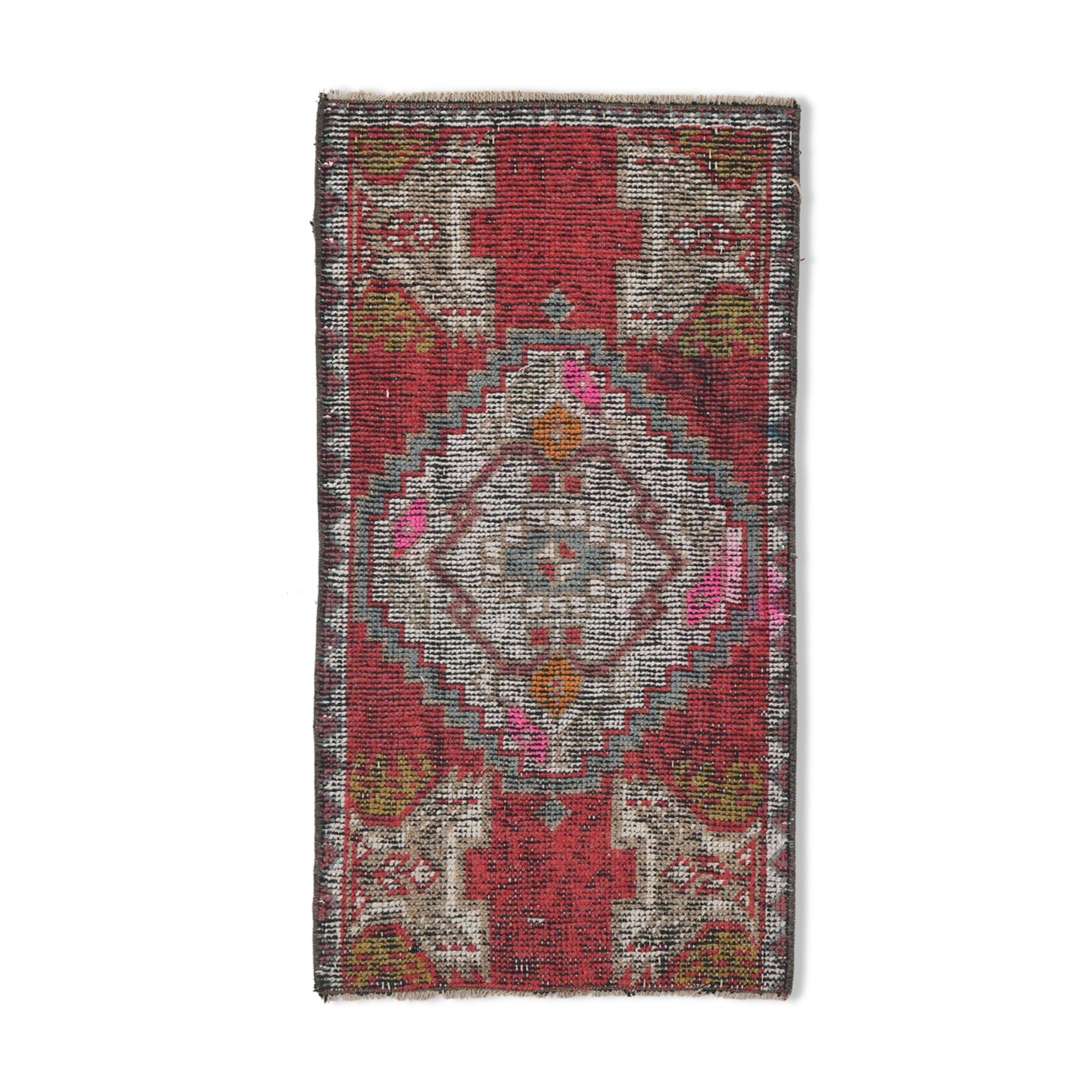 Red turkish rug 90x48cm