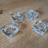 4 glass candle holders/tealight holders