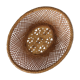 Panier ovale en croisillons de bois et rotin tressé
