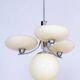 Art Deco Chandelier in Chrome-Plated Steel and Opal Glass, Czech, 1920s
