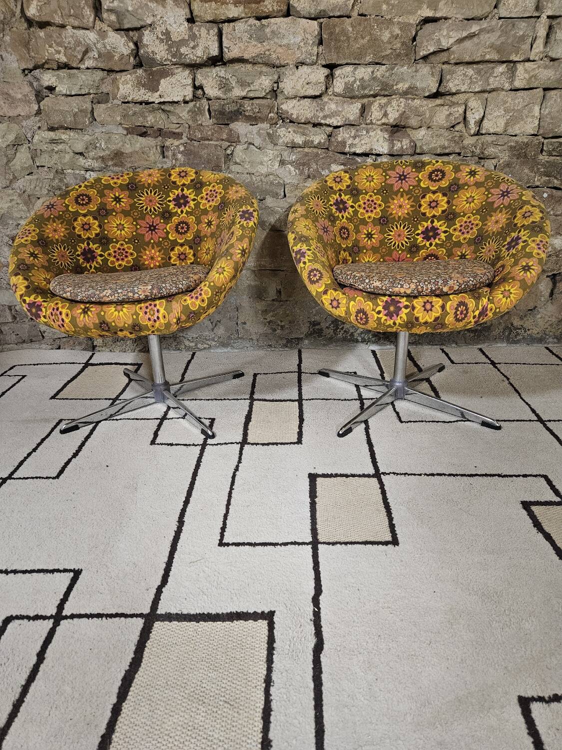 Pair of polystyrene cocktail shells 1970s