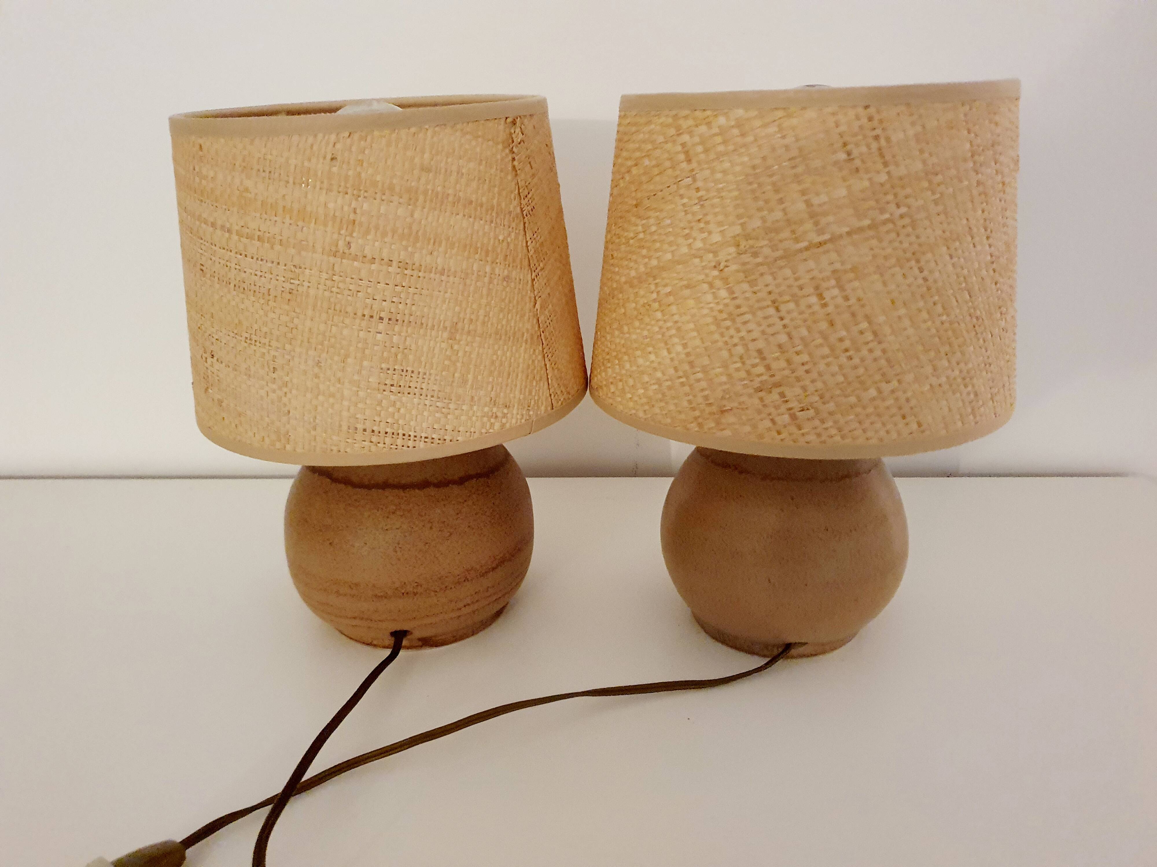 Pair of ceramic bedside lamps
