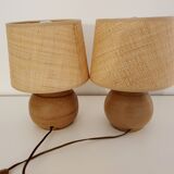 Paire de lampes de chevet en céramique