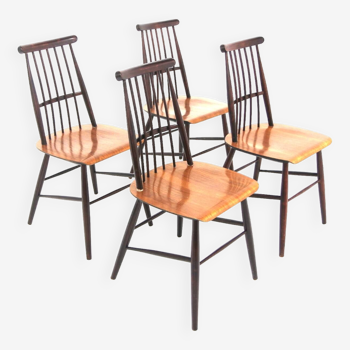 Set de 4 chaises "Pinnstol" en teck, Suède, 1960