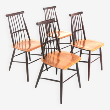 Set of 4 "Pinnstol" teak chairs, Sweden, 1960