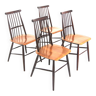 Set of 4 "Pinnstol" teak chairs, Sweden, 1960
