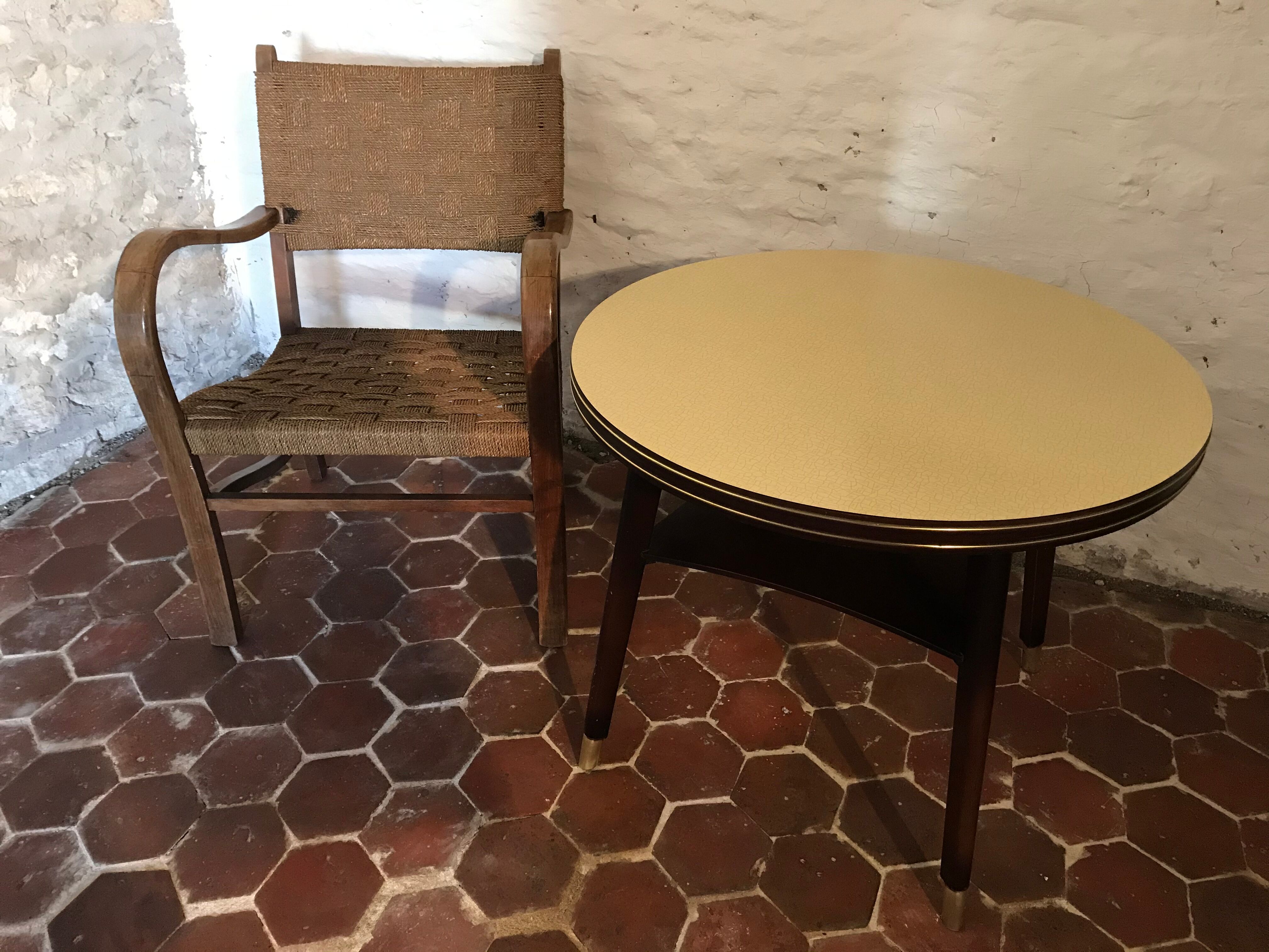 Vintage two-plated round coffee table
