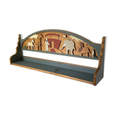 Vintage solid wood noah's ark shelf