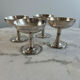 Set of 4 silver-plated ice cream bowls, hallmark, octagonal base, A