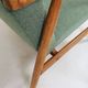 Pair of vintage long chairs mint green bouclé 1970