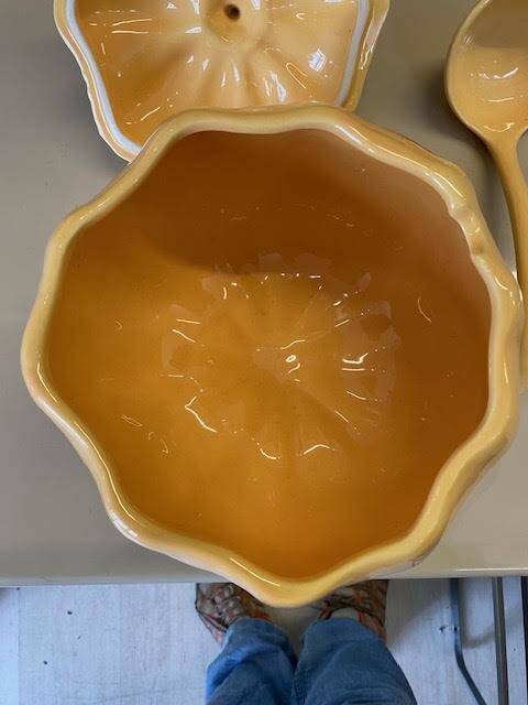 Pumpkin tureen with ladle
