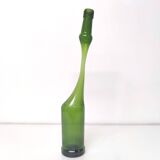 Green Negrita rum bottle atypical distorted decanter vase