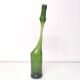 Green Negrita rum bottle atypical distorted decanter vase