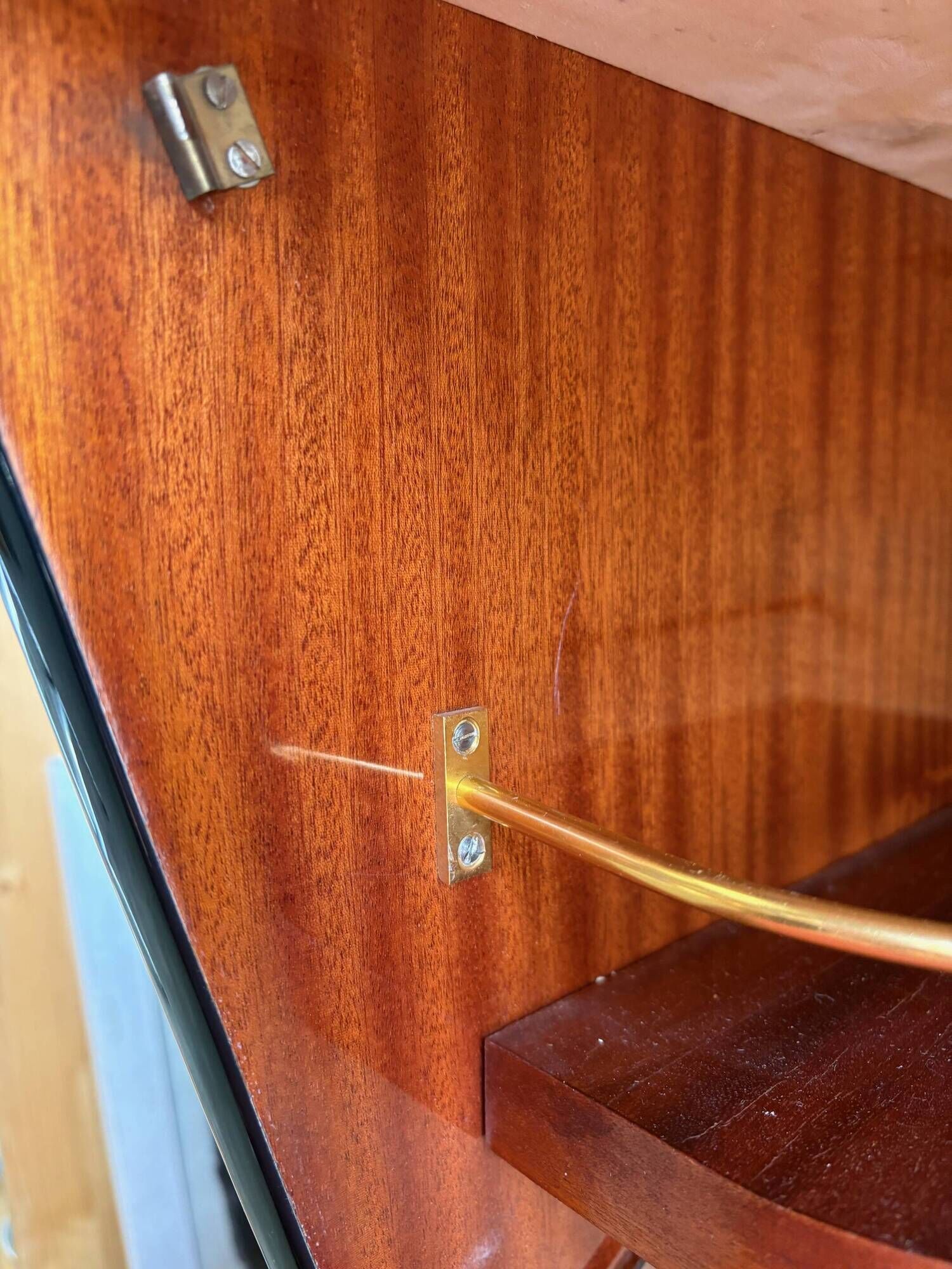 Vintage mini bar in wood and metal – 1950s/60s