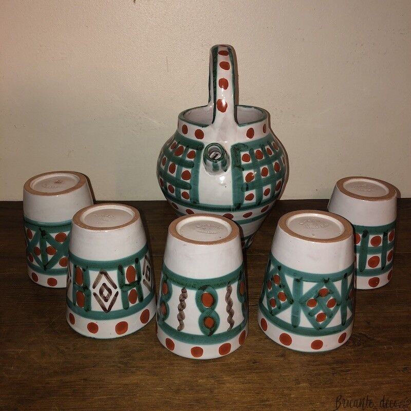 Vintage Vallauris service signed A.Fazio