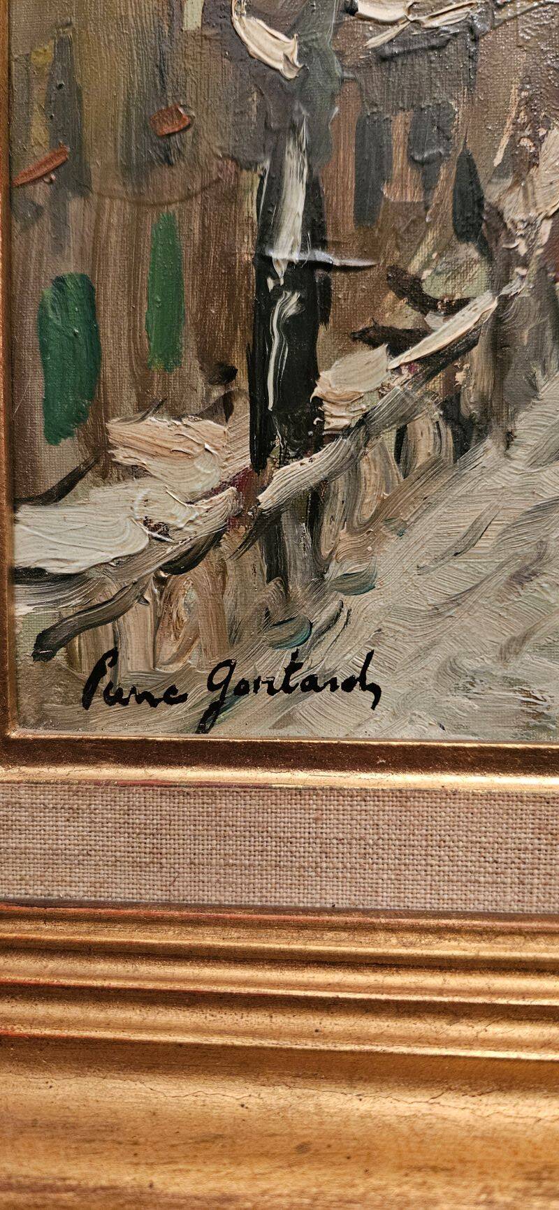 Pierre Gontard - Huile Sur Isorel "Paysage Enneigé"