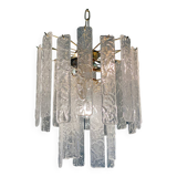 Murano Glass Chandelier With Hammered Strips ”Listelli” by Simoeng
