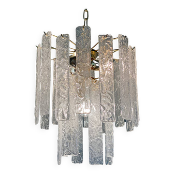 Lustre en verre de Murano avec bandes martelées « Listelli » par Simoeng