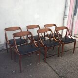 Lot 6 Scandinavian Teak chairs by Johannes Andersen Samcom Circa 1960