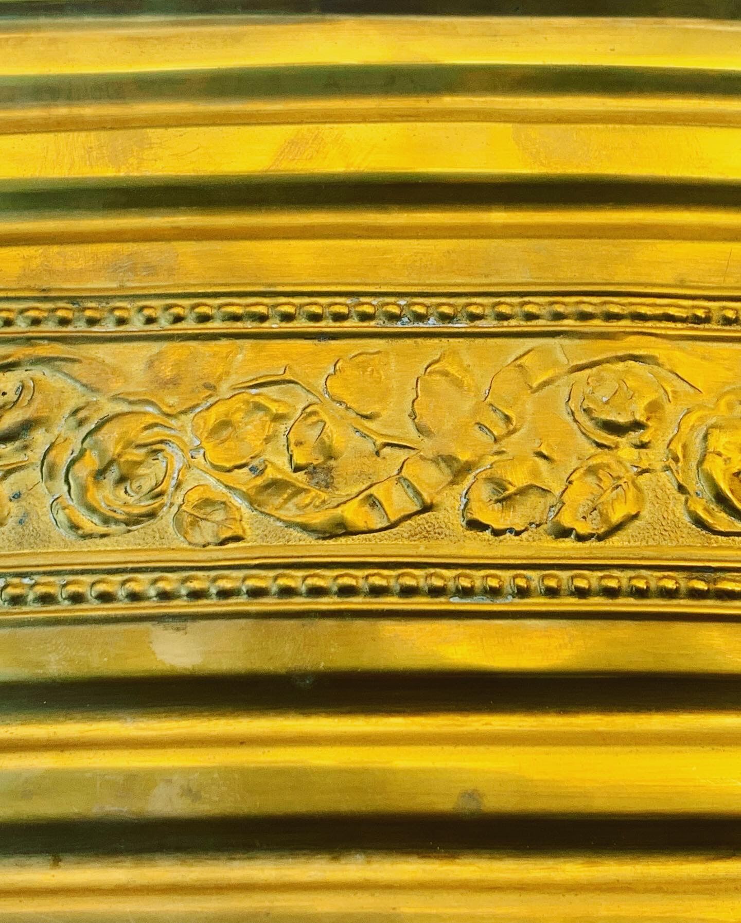 Copper centerpiece, art deco planter floral pattern