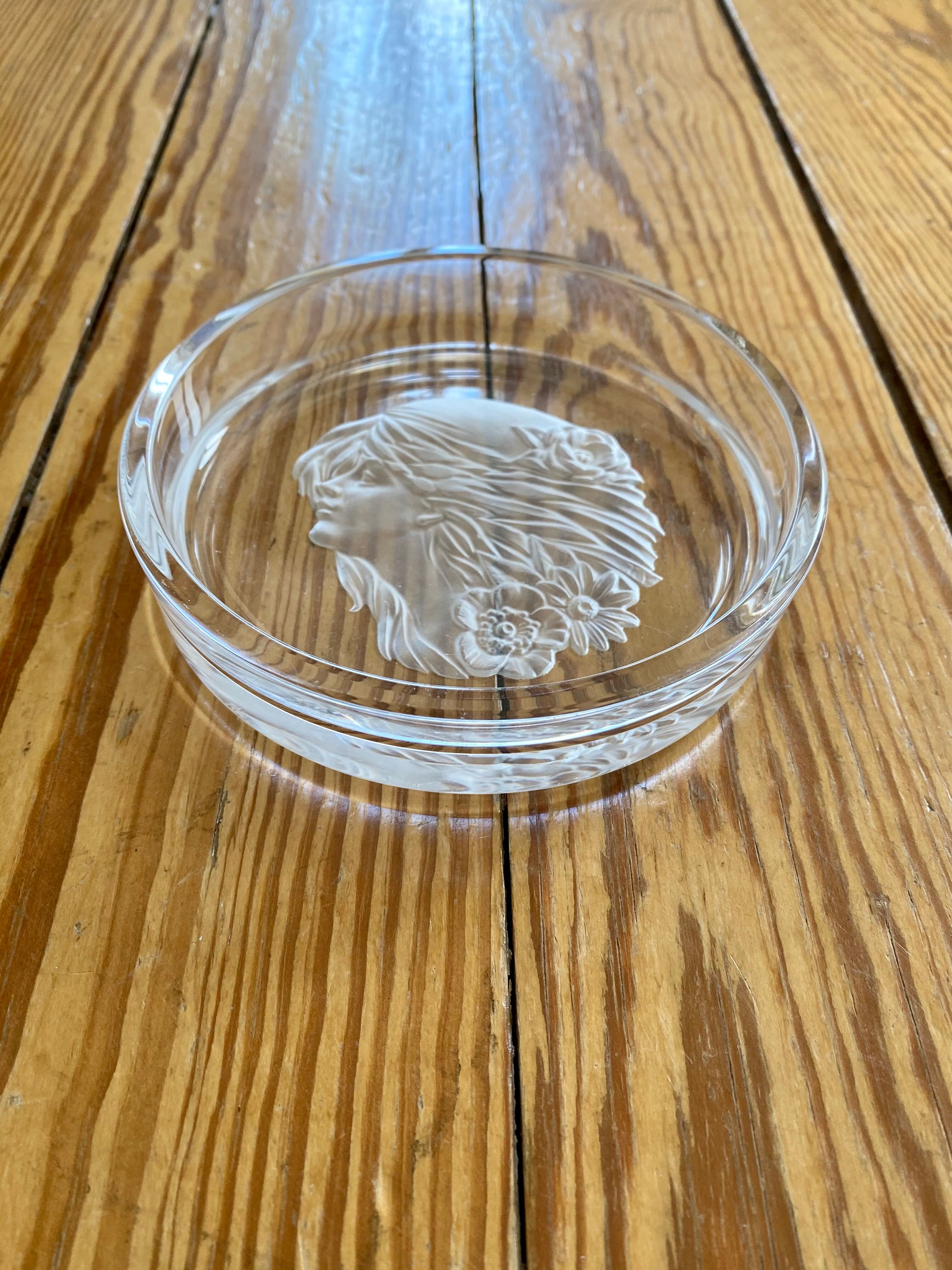 Crystal young woman trinket bowl