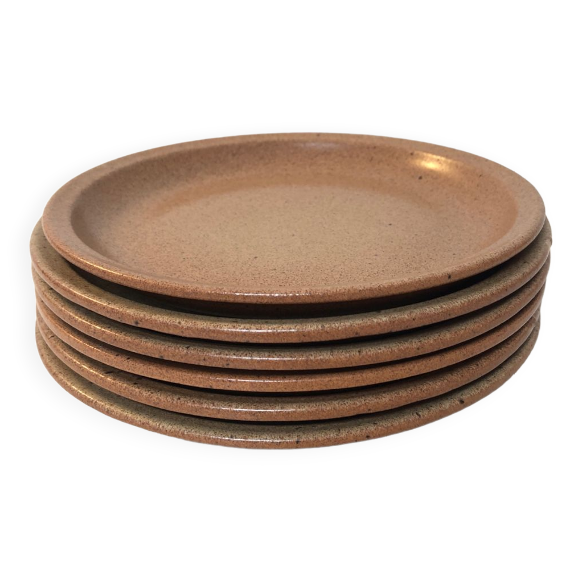6 plates dessert stoneware, 1970