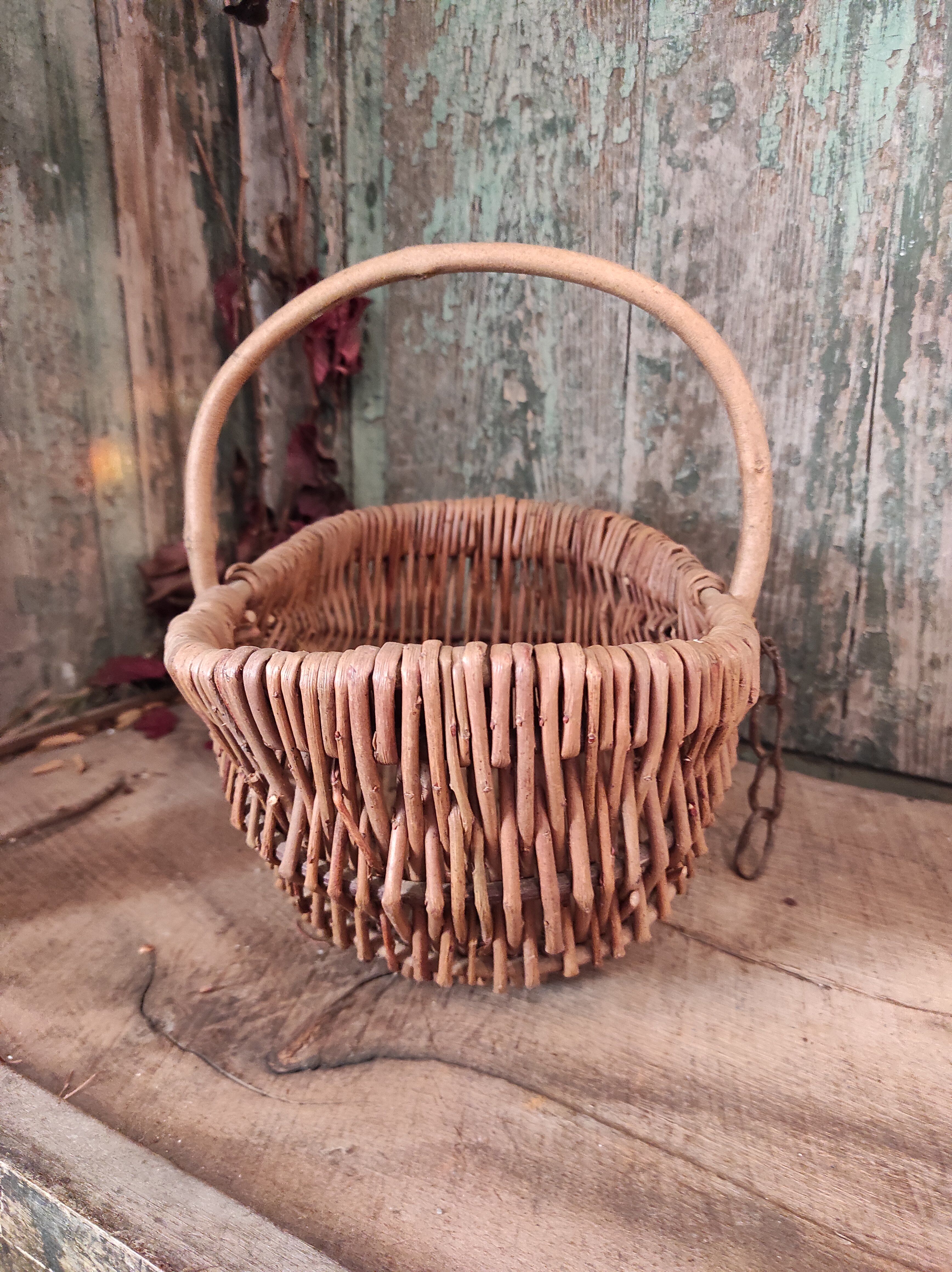 French vintage oval basket